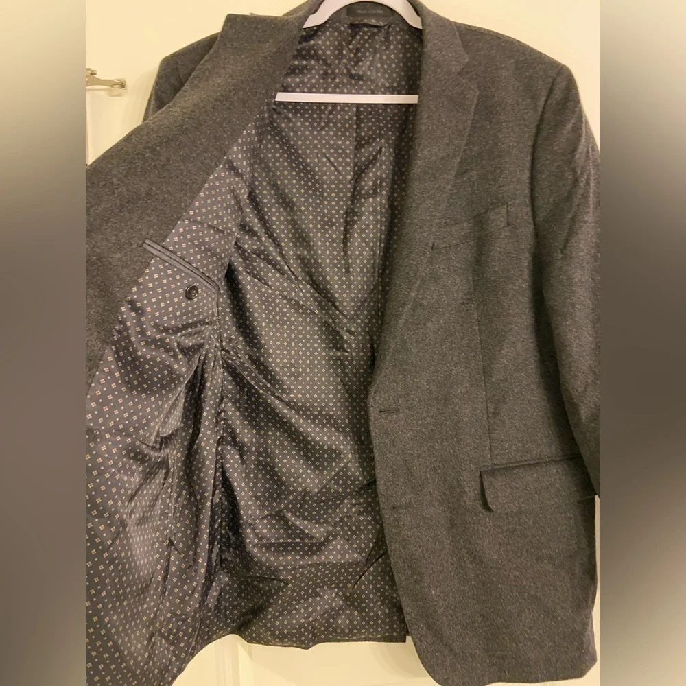 RALPH Lauren Black Label Mens Jordan Wool/silk Solid gray Sportcoat Blazer 44L
